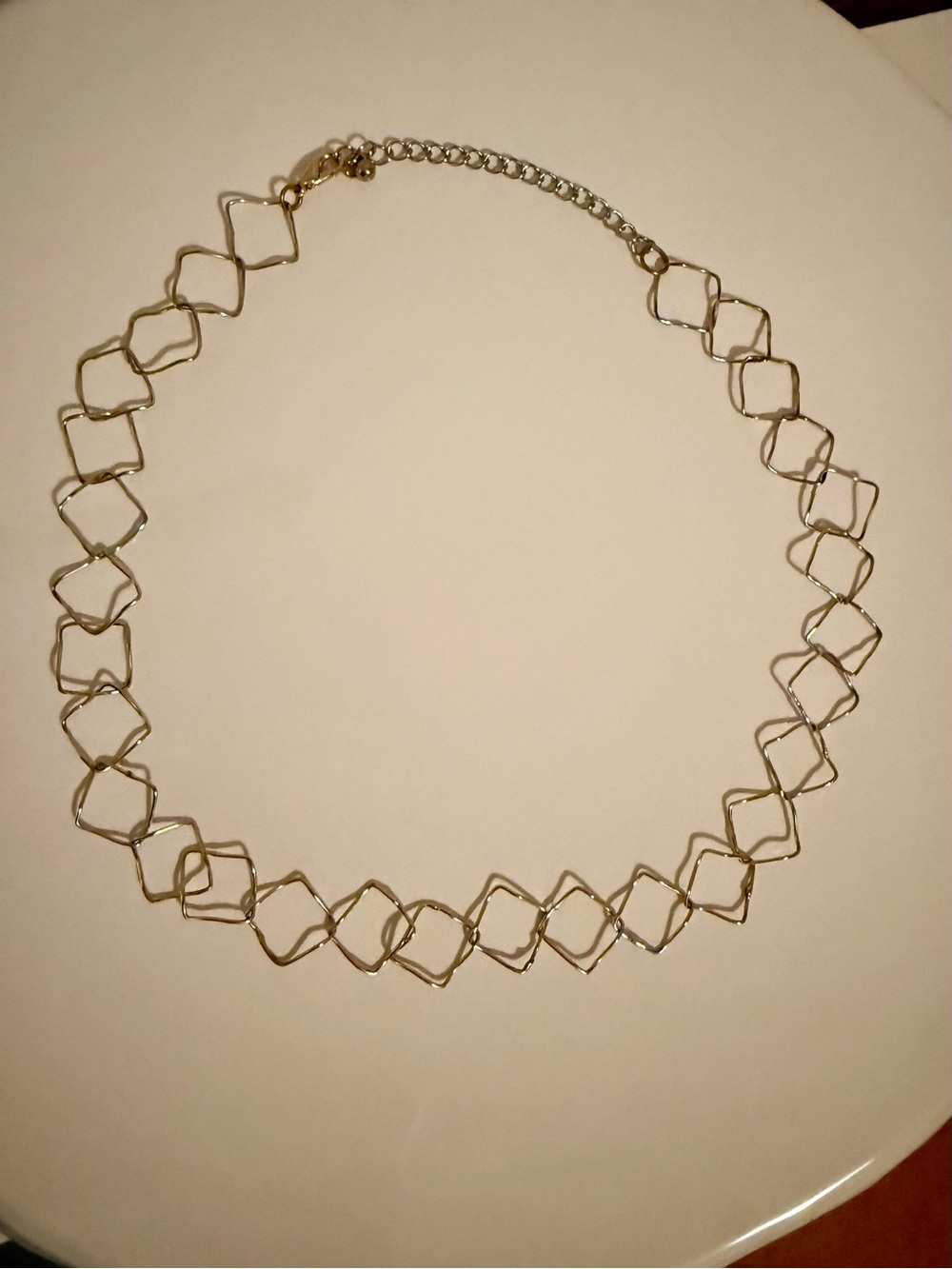 Dainty Geometric Gold-Tone Choker Necklace